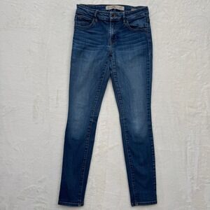 Guess Jeans Womens 27 Blue Power Curvy Mid Skinny Medium Wash Denim